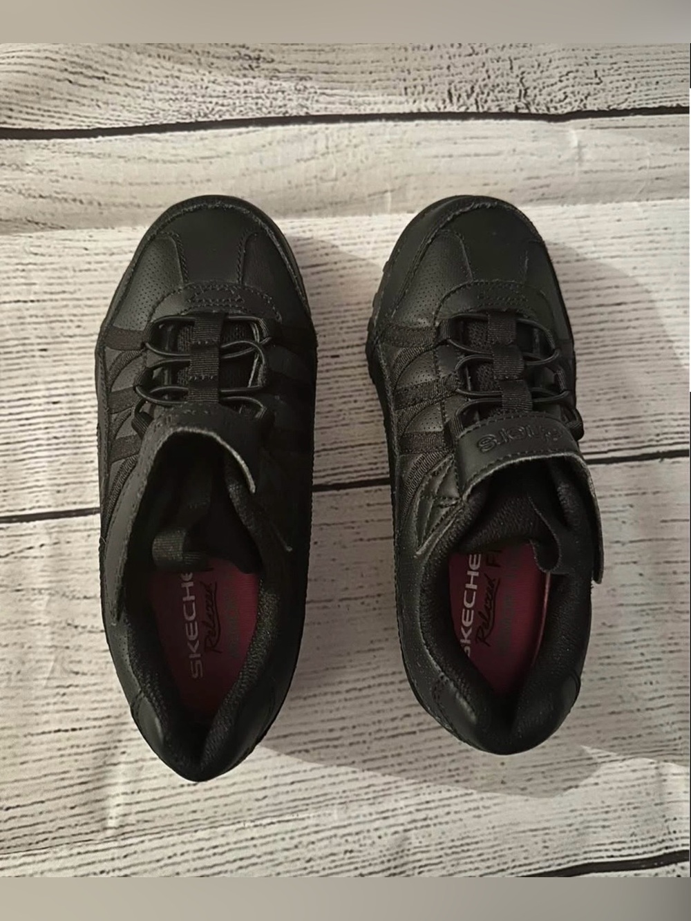 Girls Skechers Black Sneakers with Pink Insoles